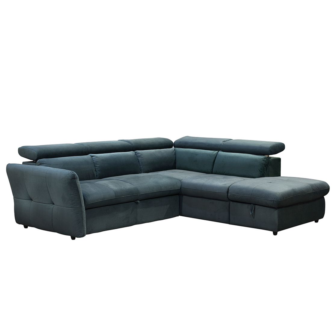 MONSERAT SOFA BED CORNER RIGHT EASY CLEAN FABRIC PETROL E1 EU