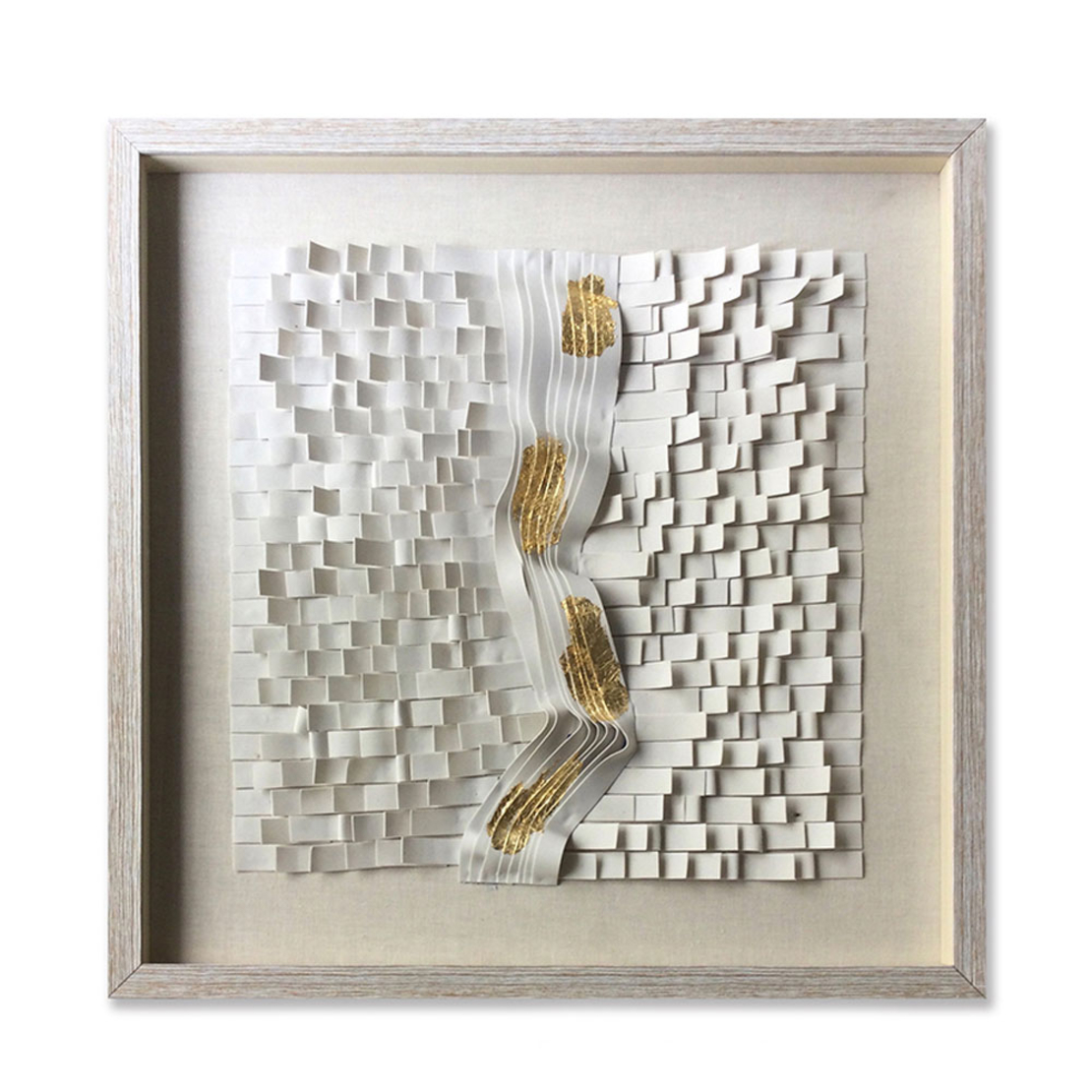 VITALITY PAINTING PEVA BEIGE GOLD GLASS FRAME NATU