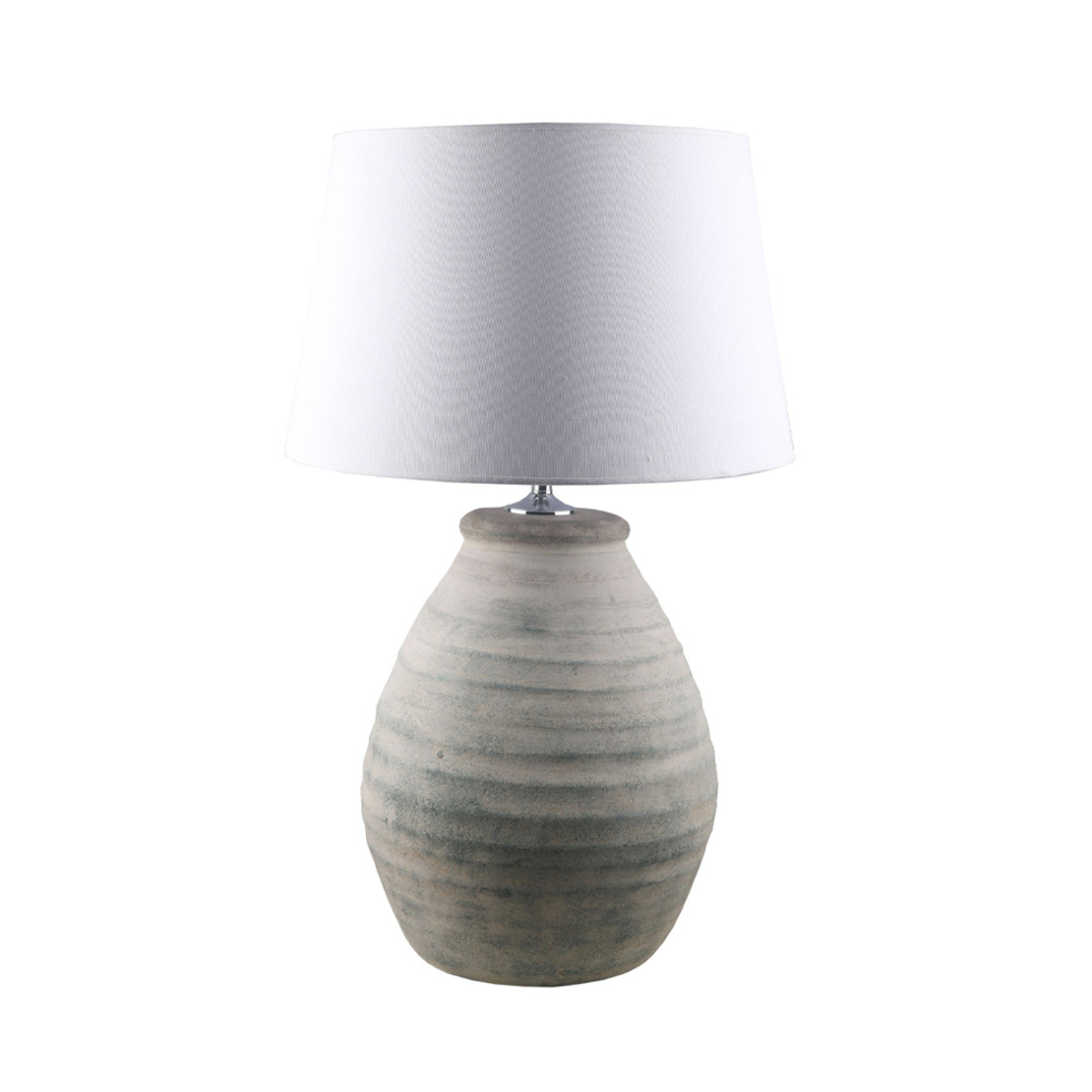 DILOS LAMP TABLE 35x35x80 CERAMIC WHITE GREY LINEN WHITE