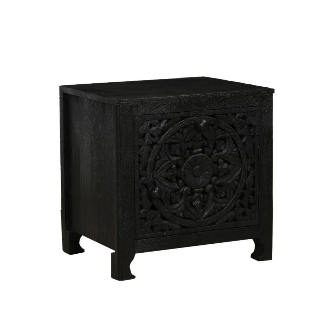 VOLCANO NIGHTSTAND 1DOOR 1DRAWER WOOD MANGO BLACK IN