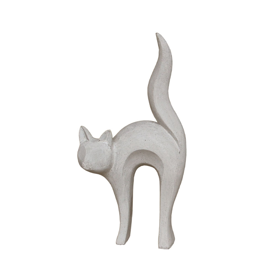 CAT STATUE DECO CAT ARTIFICIAL STONE GREY LIGHT 31