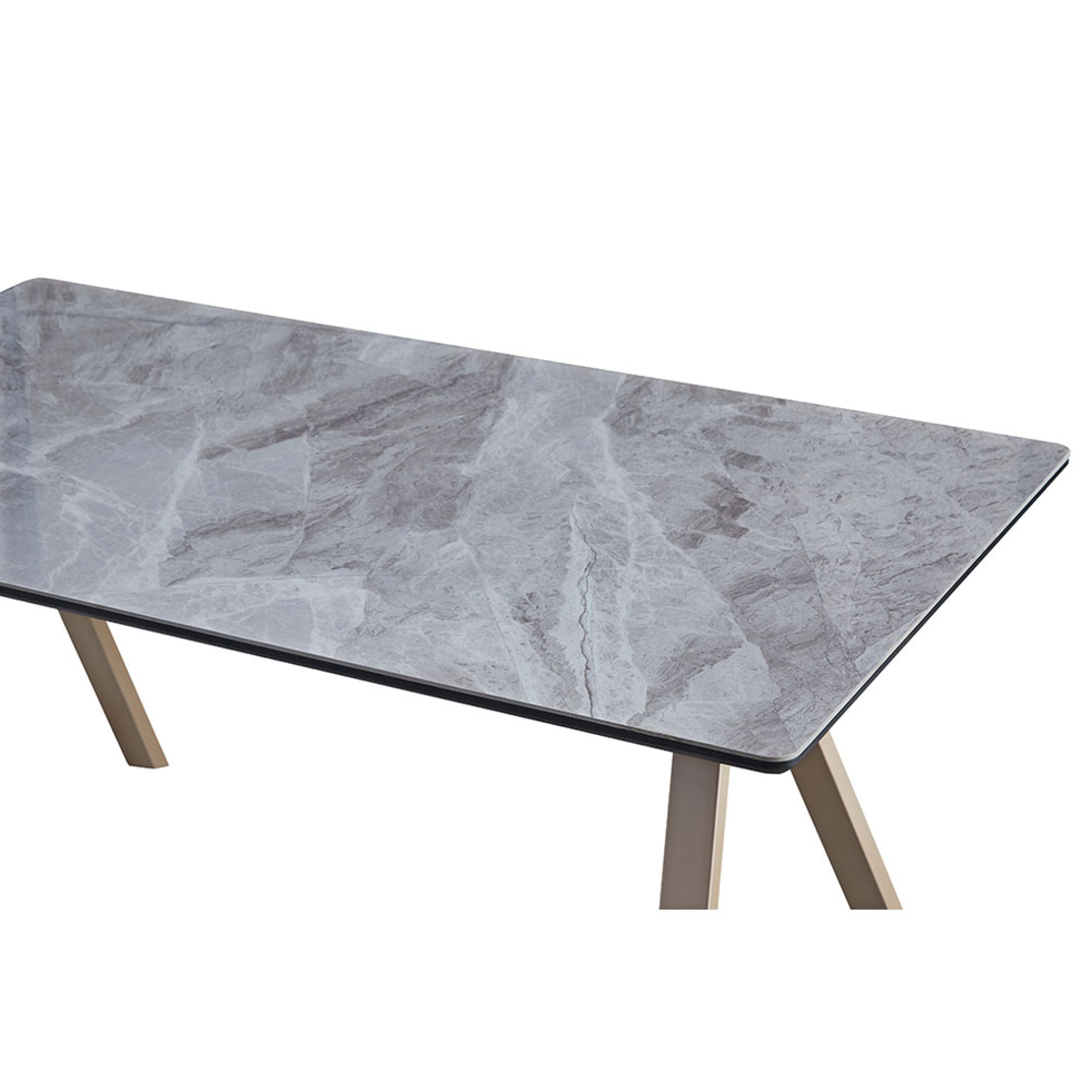 CALIPER TABLE CERAMIC CAPPUCCINO WITH MARBLE PATTERN METAL CAPPUCCINO PRC