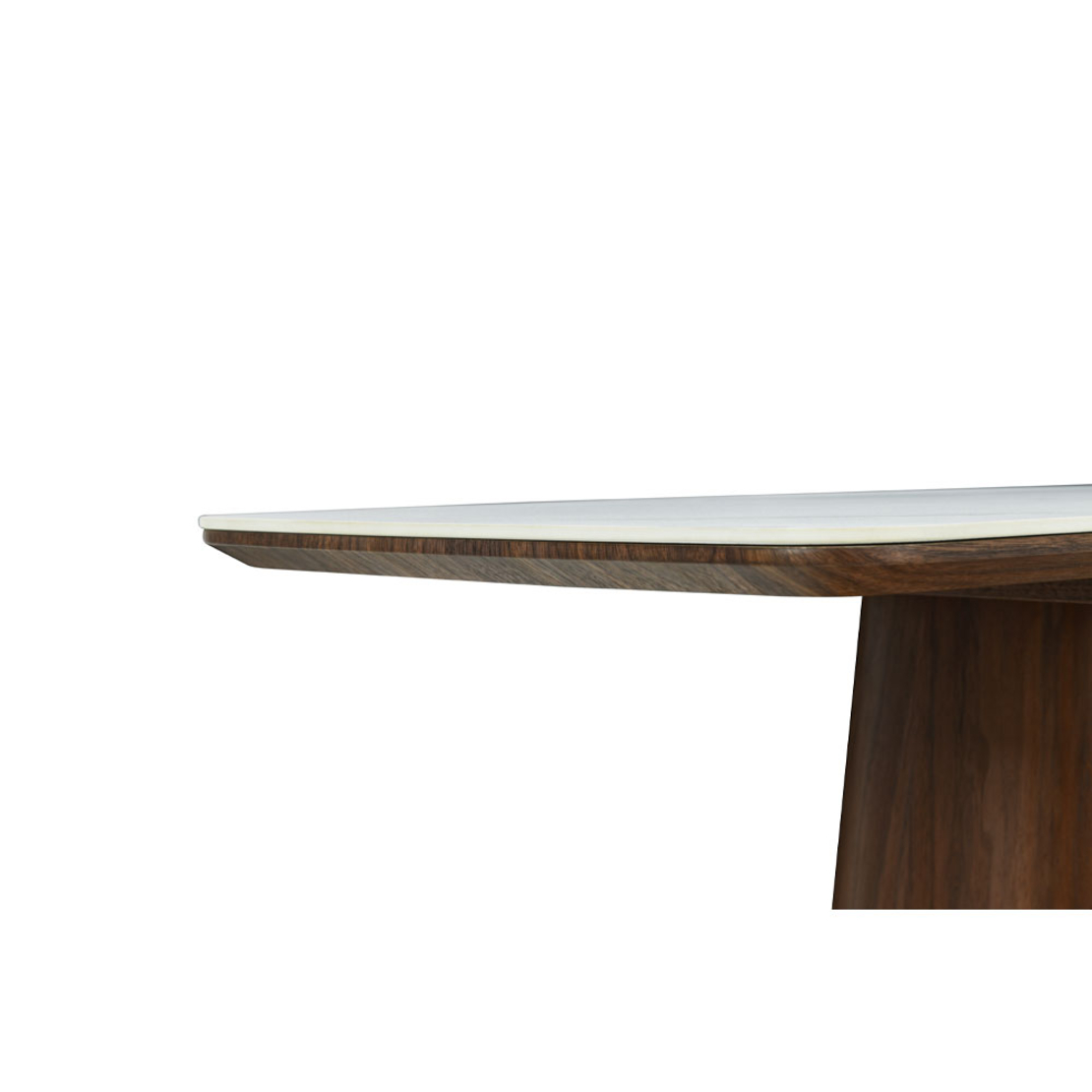 TOTEM CONSOLE GLASS WALNUT WHITE WITH MARBLE PATTERN VENEER ΟΑΚ 120x50x76 E1 PRC