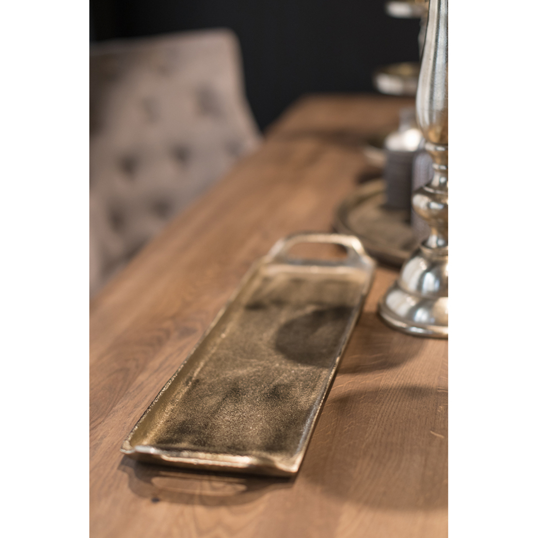 ADORO TRAY ALUMINIUM SILVER 61x16xH4cm IN