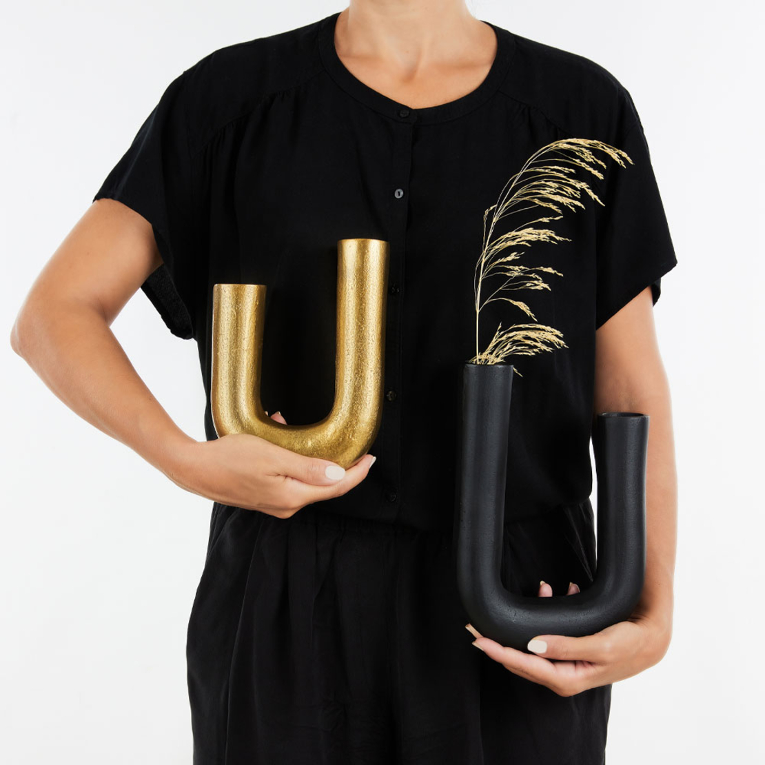 UNO VASE ALUMINIUM GOLD 15x5xH20,5cm IN