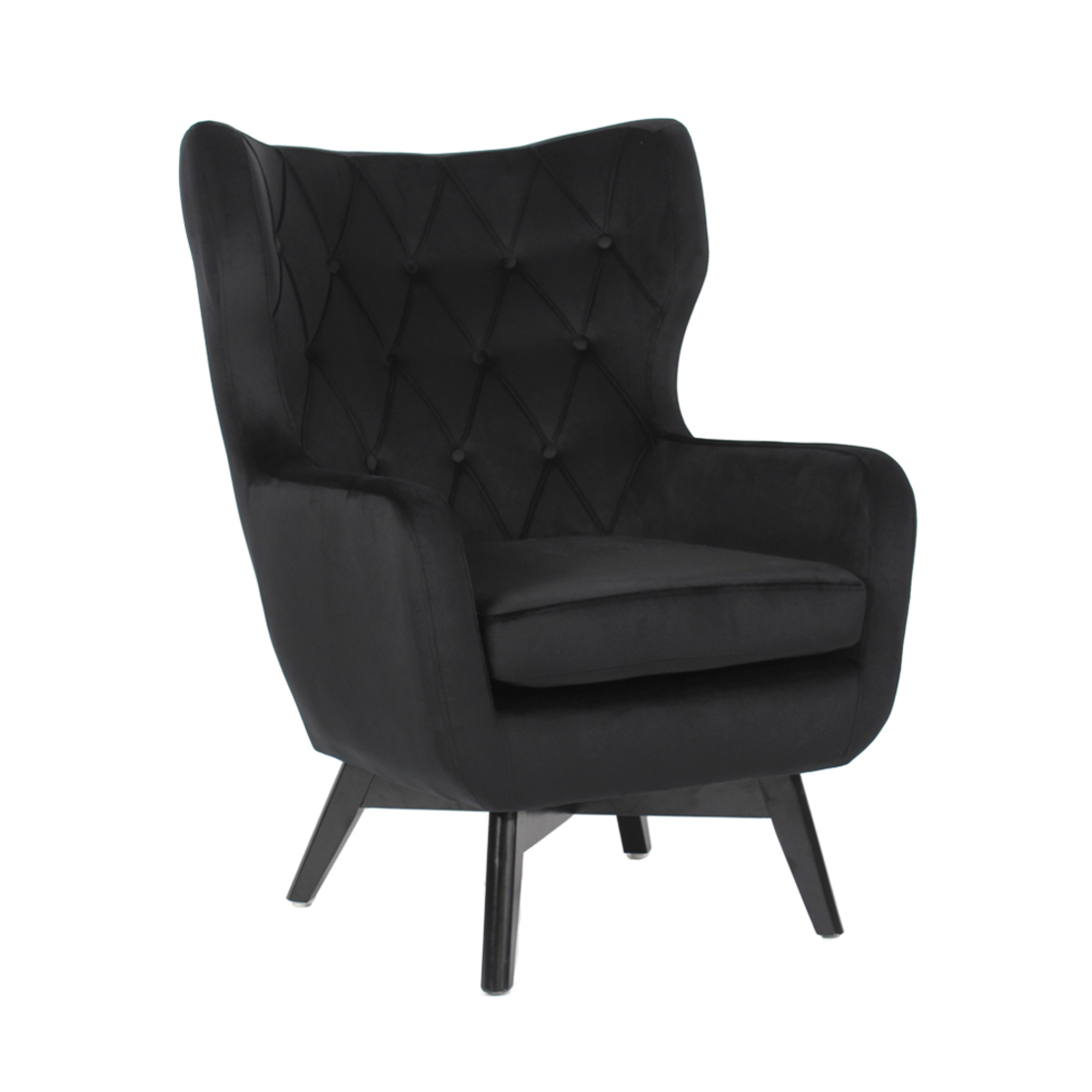 SALINA ARMCHAIR FABRIC BLACK WOOD RUBBERWOOD BLACK E1 PRC