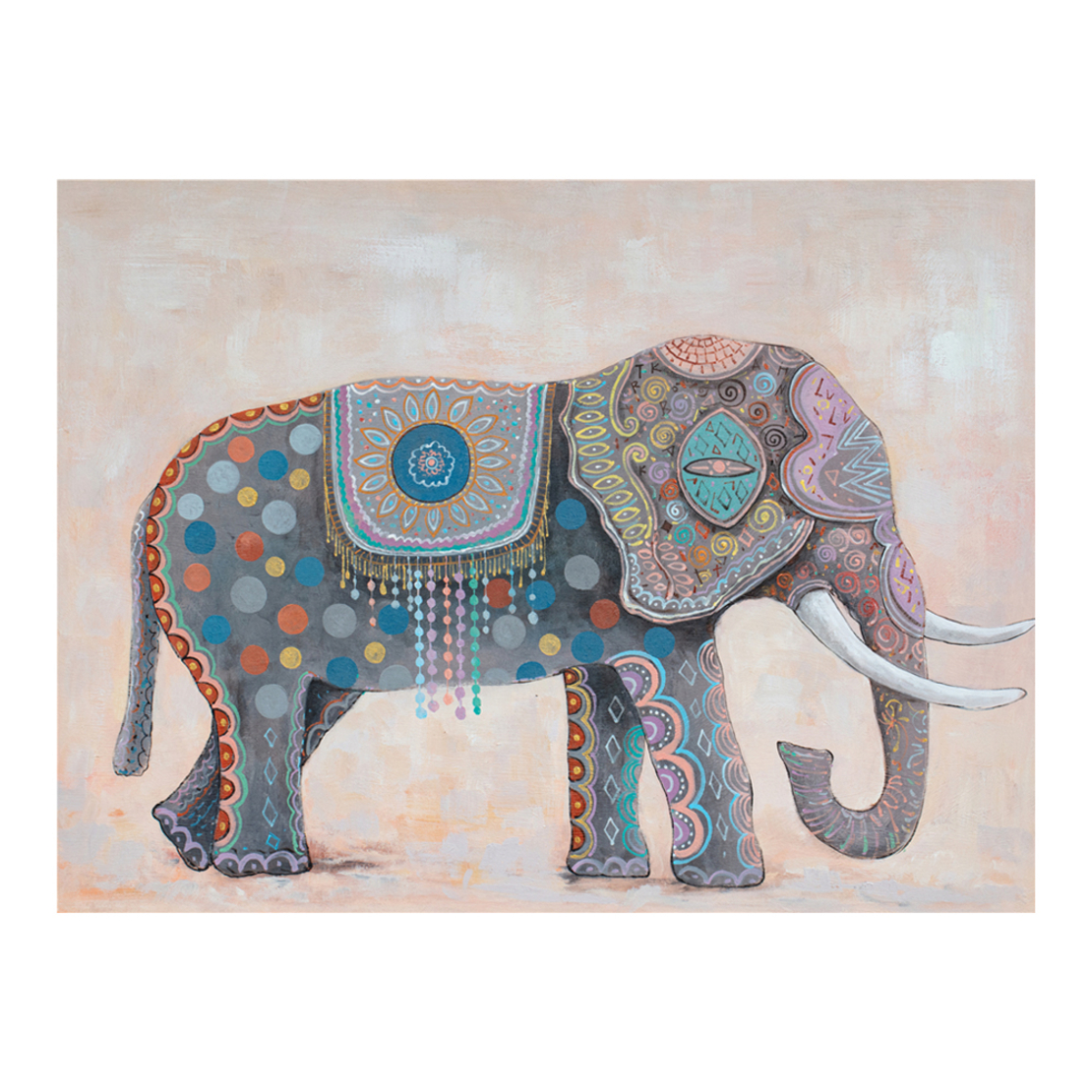 PAL ELEPHANT DECO PAINTING CANVAS MULTICOLOR 100x7