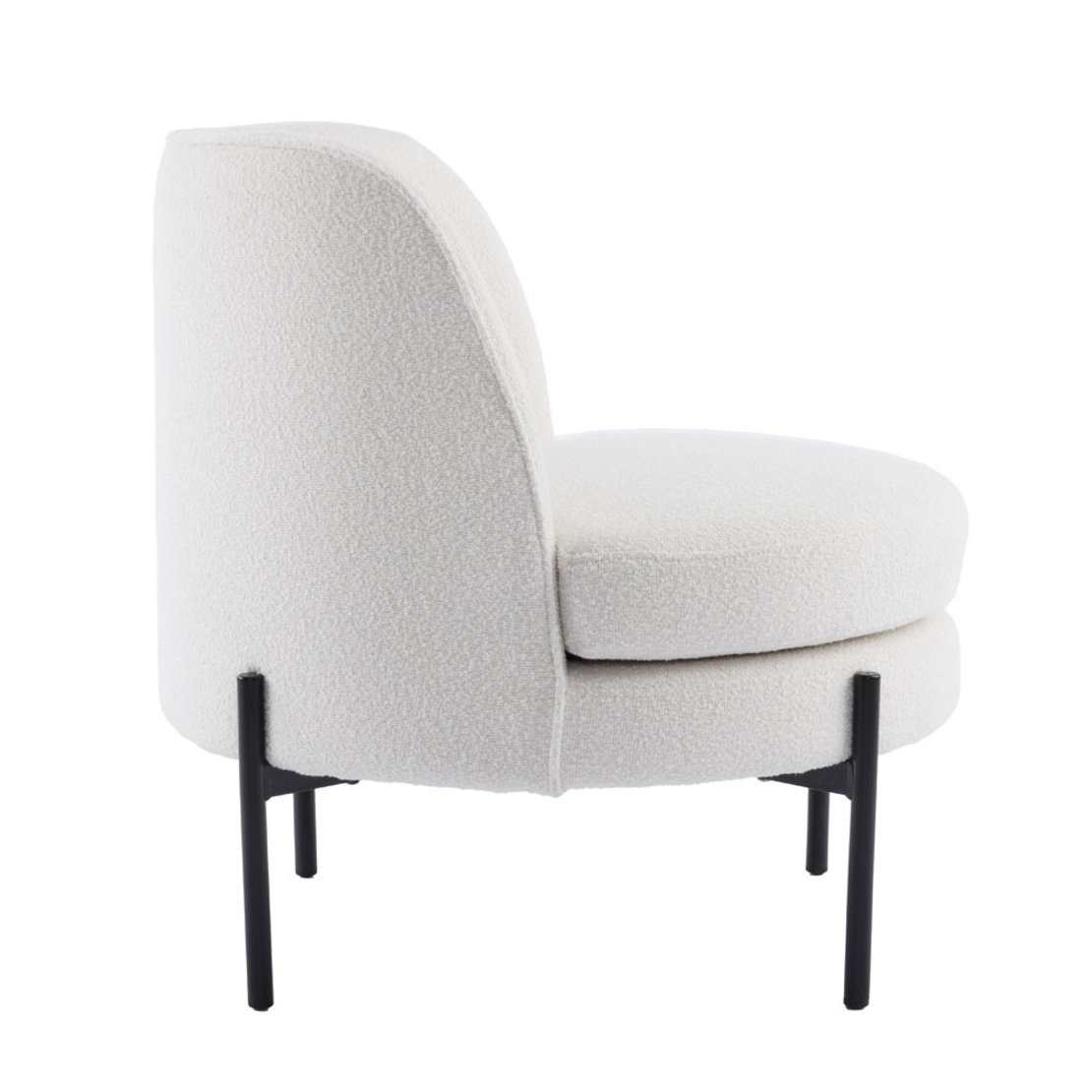 CESTA ARMCHAIR FABRIC CREAM METAL BLACK PRC