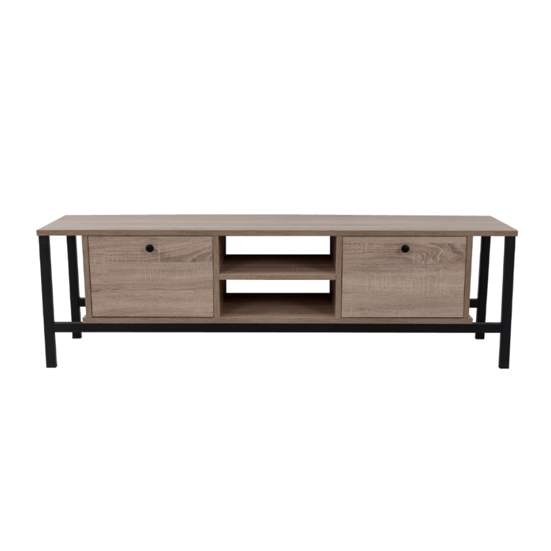 OGGI TV STAND MELAMINE SONOMA BLACK METAL 150x35xH45cm E1 TR