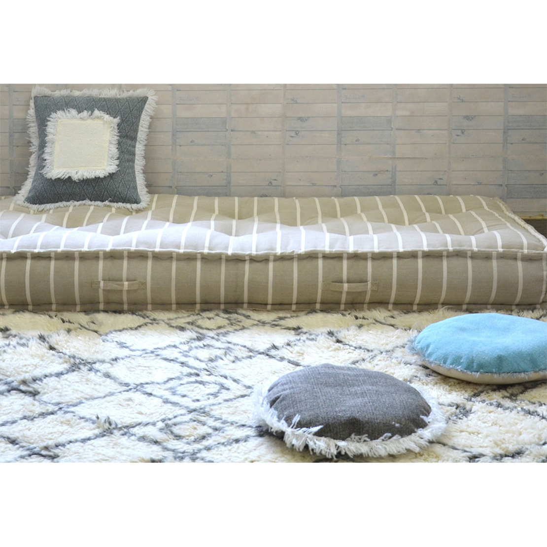 MAROCAIN MATTRESS FABRIC BEIGE WHITE IN