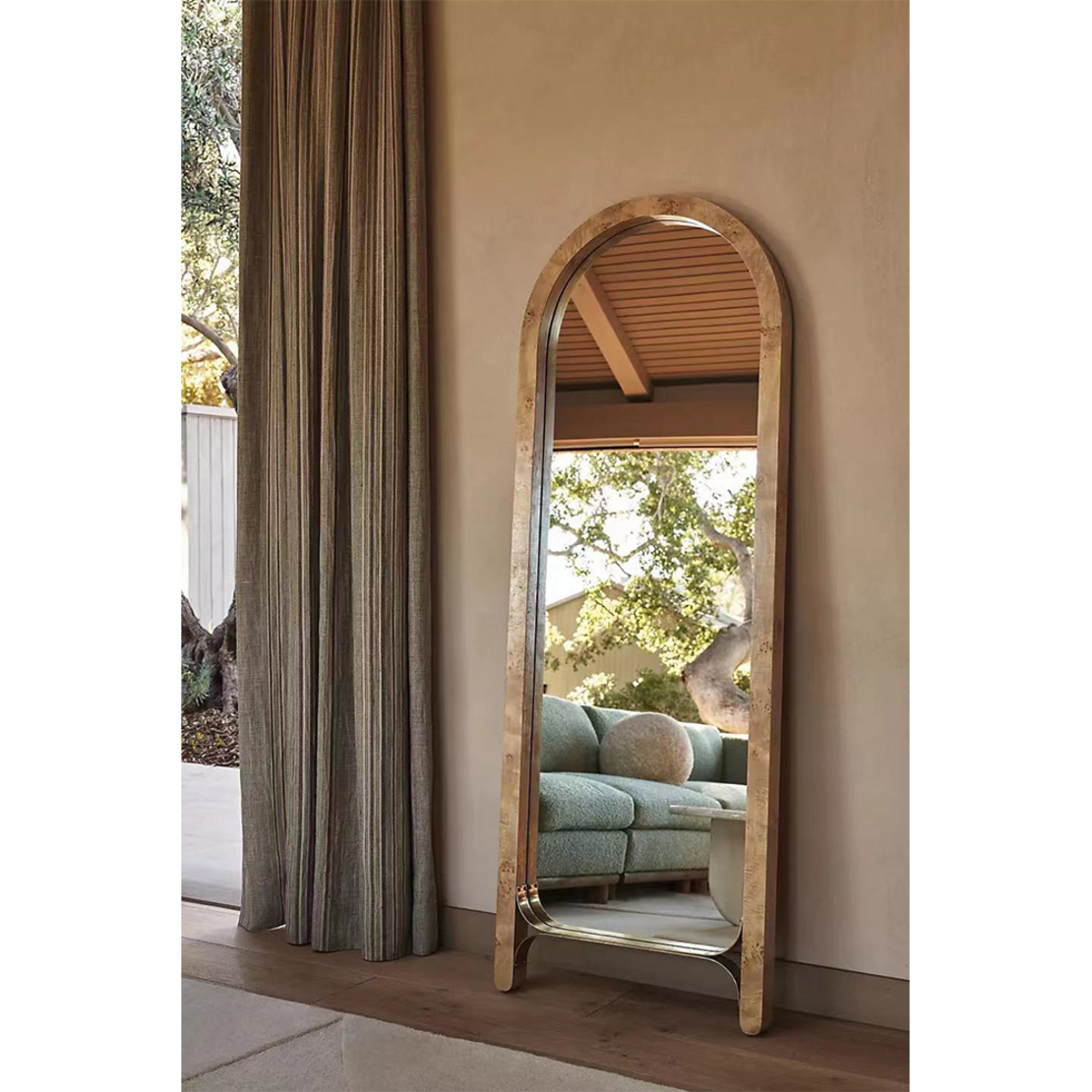 SPETSES MIRROR WOOD NATURAL 66xH182cm E1 PRC