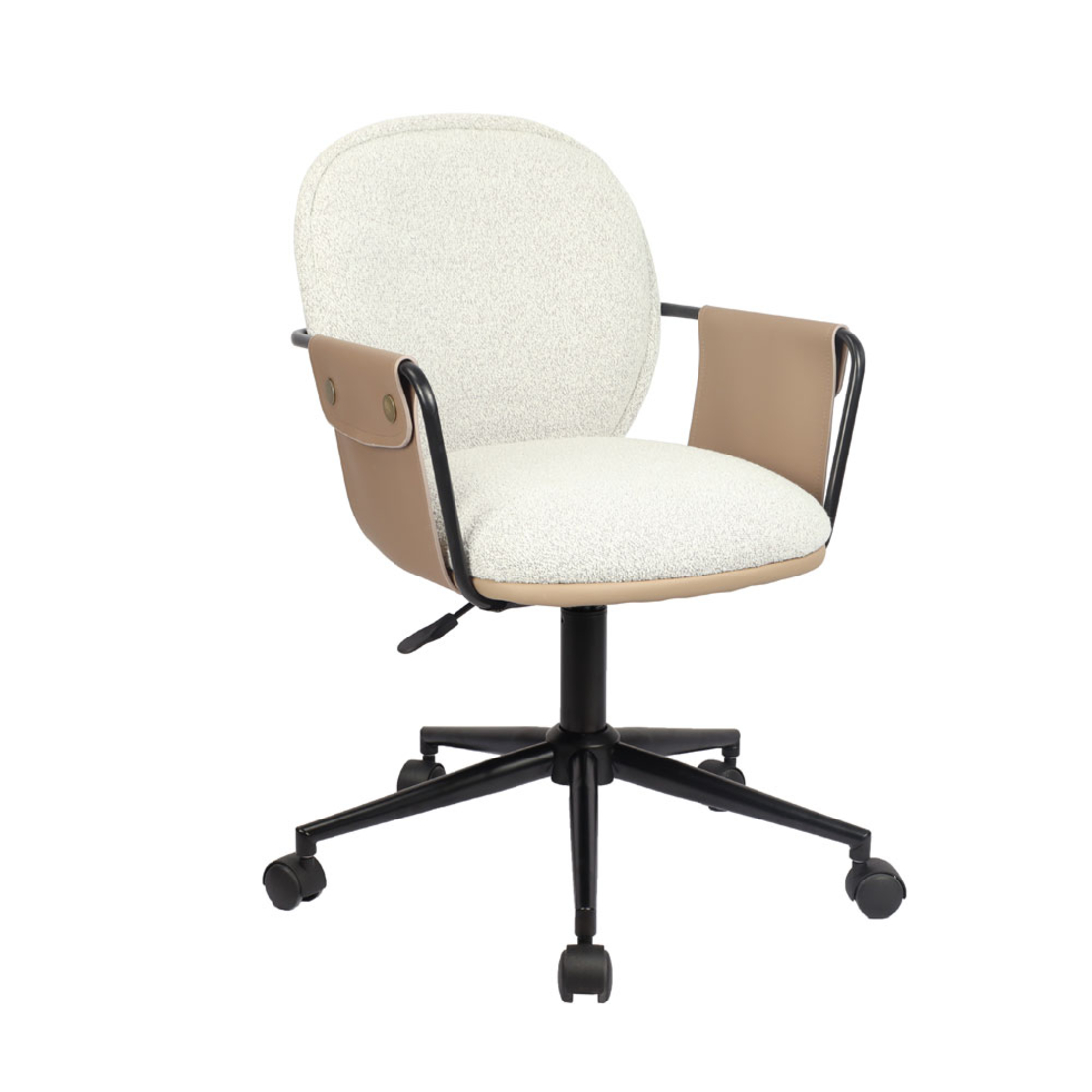 POST CHAIR DESK FABRIC BEIGE METAL BROWN METAL 55x
