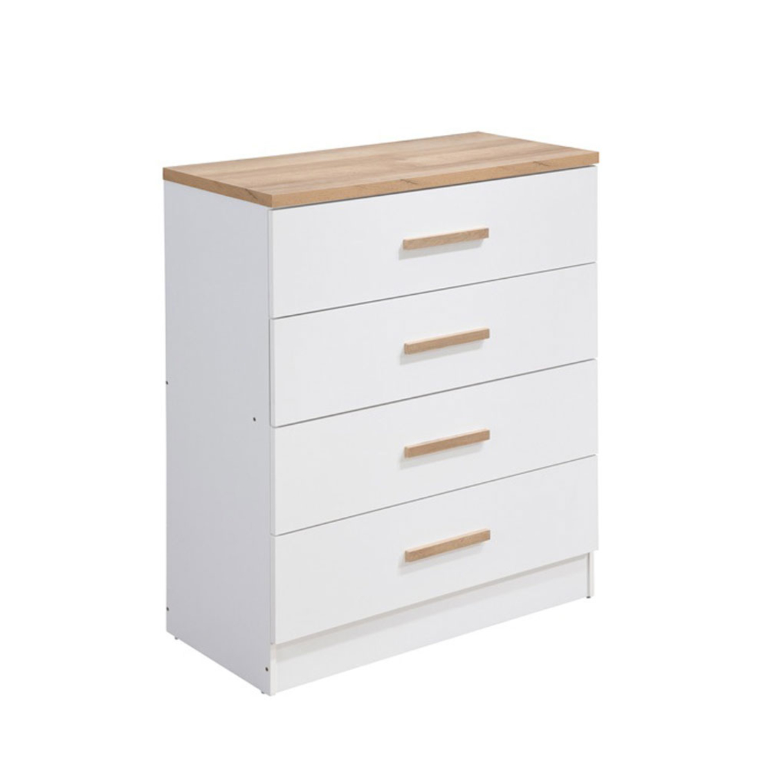 PRACTICO COMMODE 4DRAWERS CHIPBOARD WITH MELAMINE CARTA NATURAL WHITE E1 MY