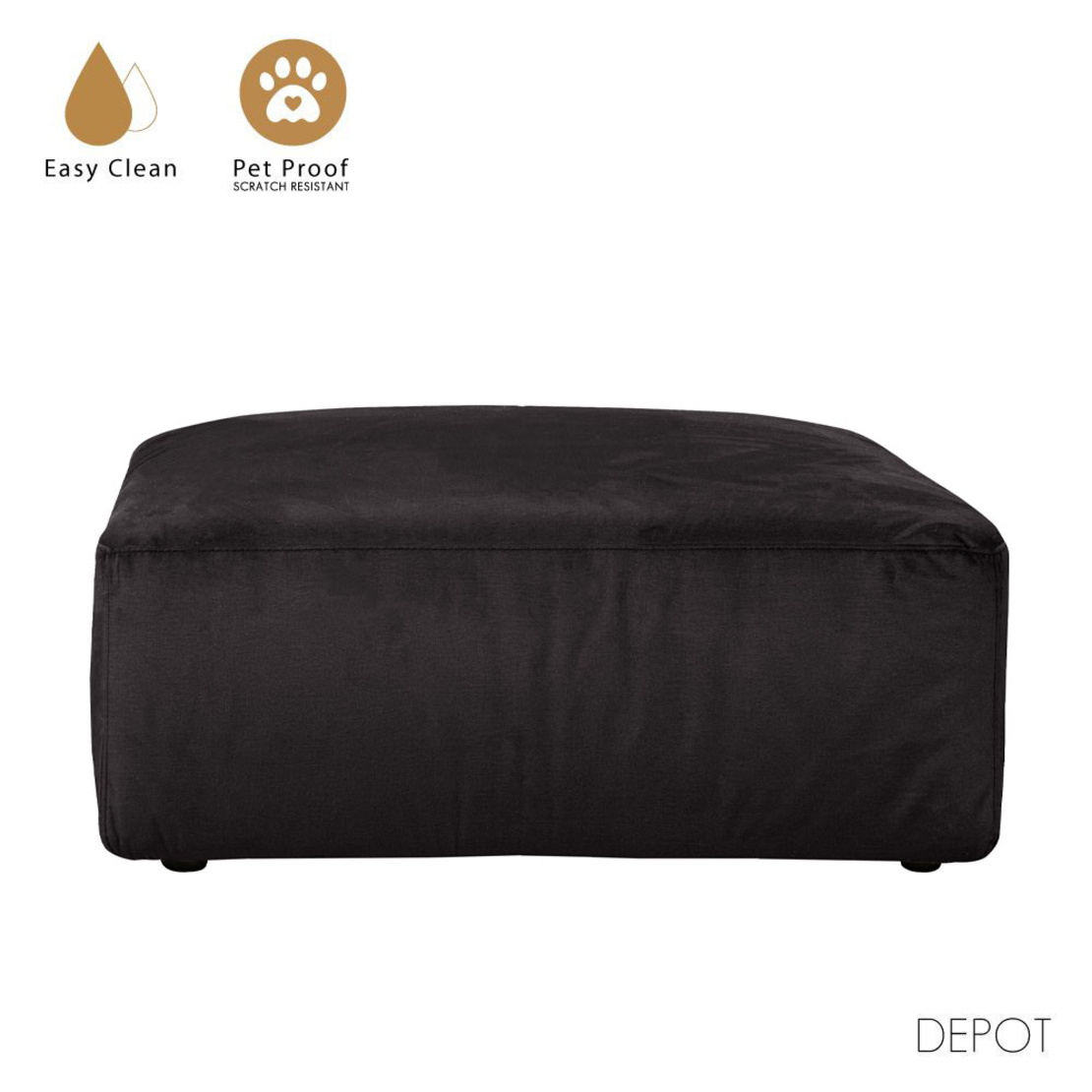 BOX STOOL EASY CLEAN FABRIC ANTHRACITE E1 EU