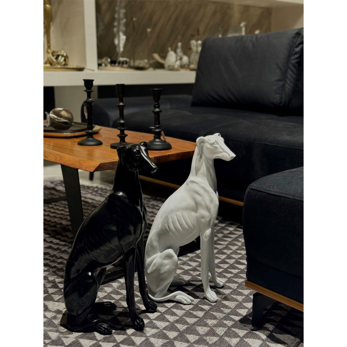 ΙΒΙΖΑΝ DECO DOG POLYRESIN BLACK GLOSSY 30x18,5xH52