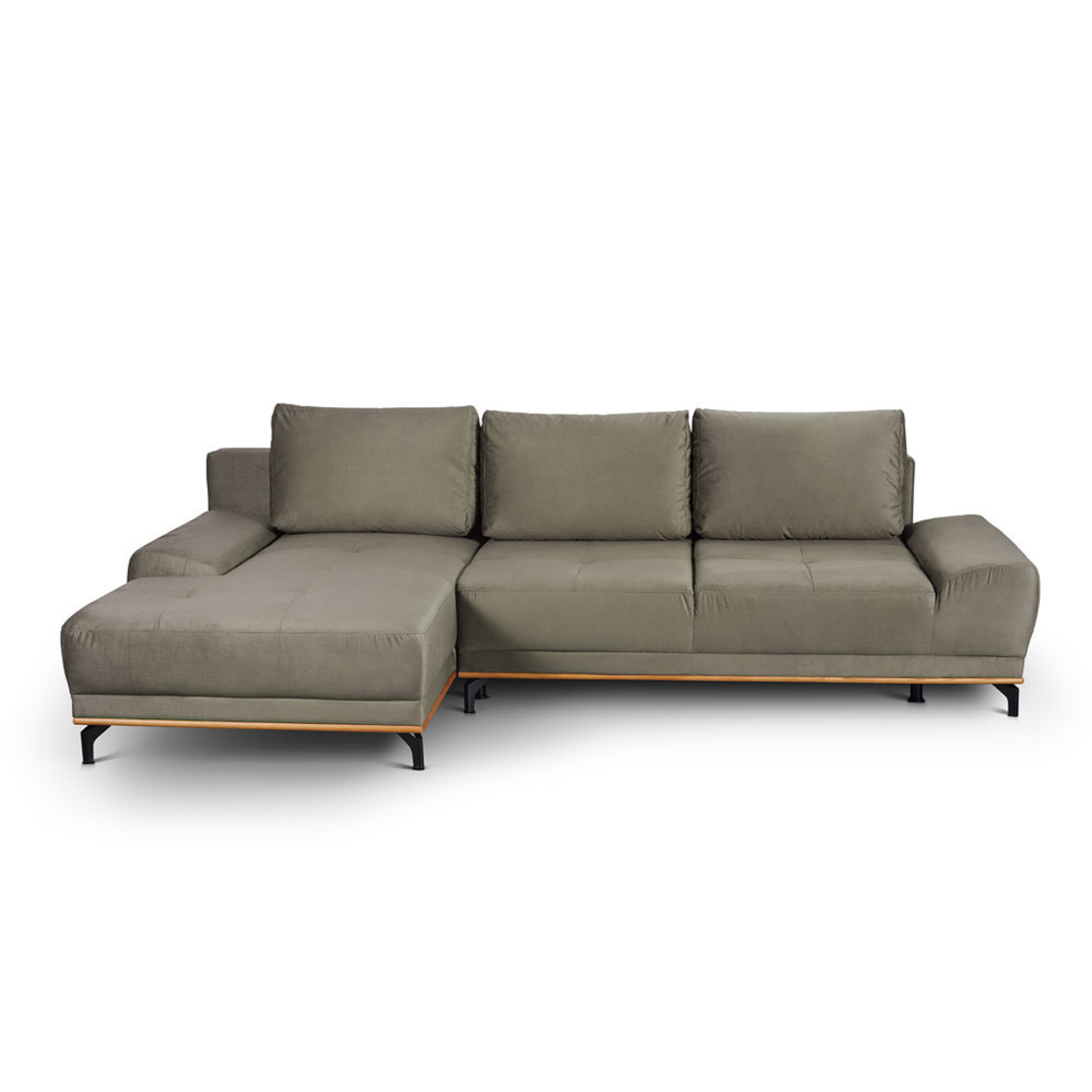 NATURA SOFA BED CORNER LEFT EASY CLEAN FABRIC TAUPE E1 EU