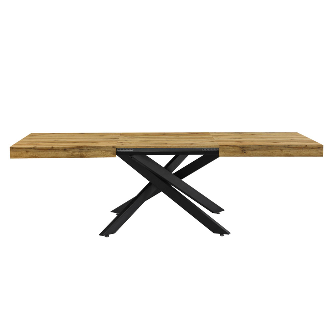KIMONO TABLE EXTENDABLE MDF WITH PAPER VENEER NATURAL METAL BLACK PRC