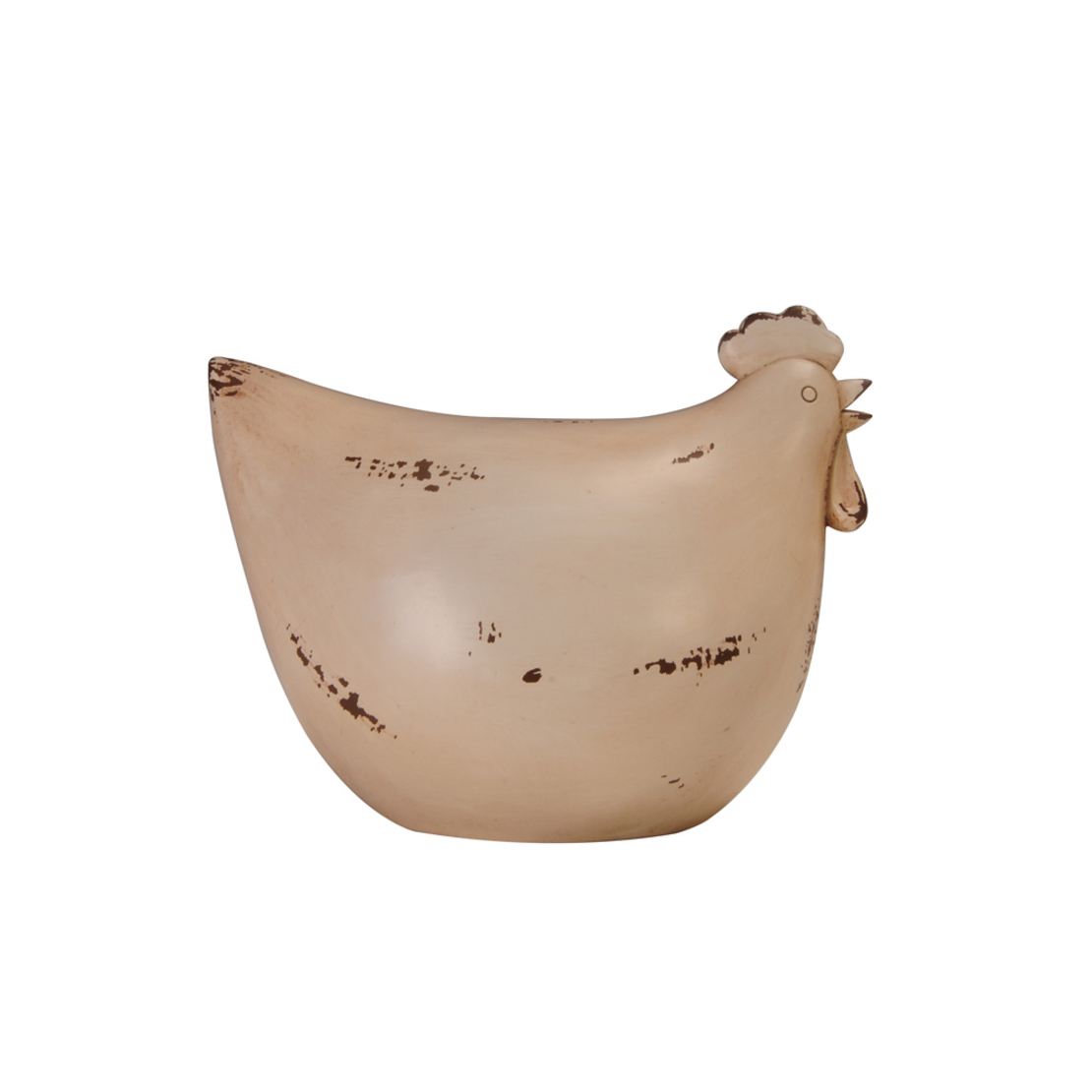 GALINHA 2 DECO HEN POLYRESIN BEIGE 19x12,3xH14,8cm