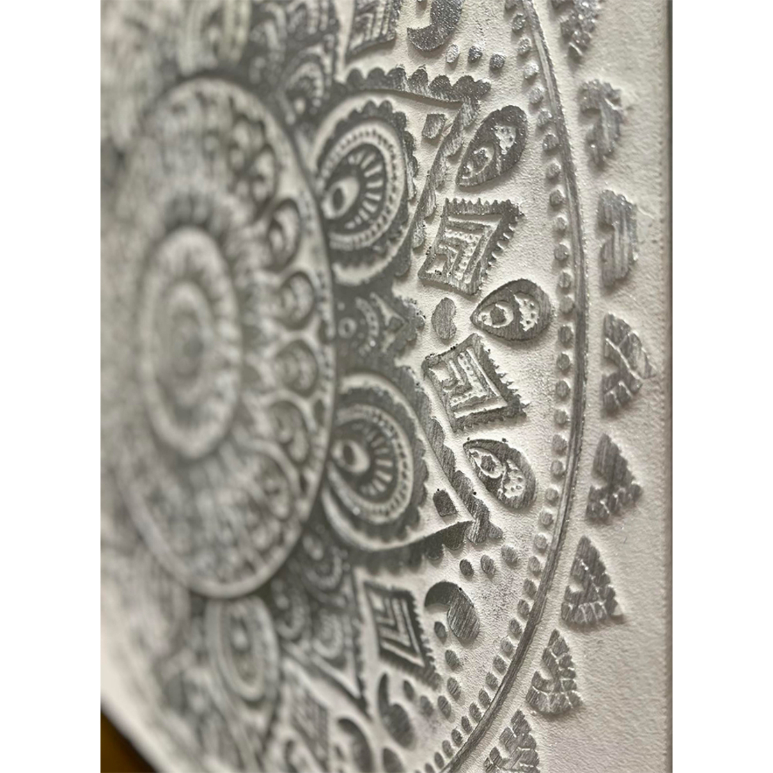 SAVOIR PAINTING CANVAS WHITE GOLD WOOD 61,5x61,5xH