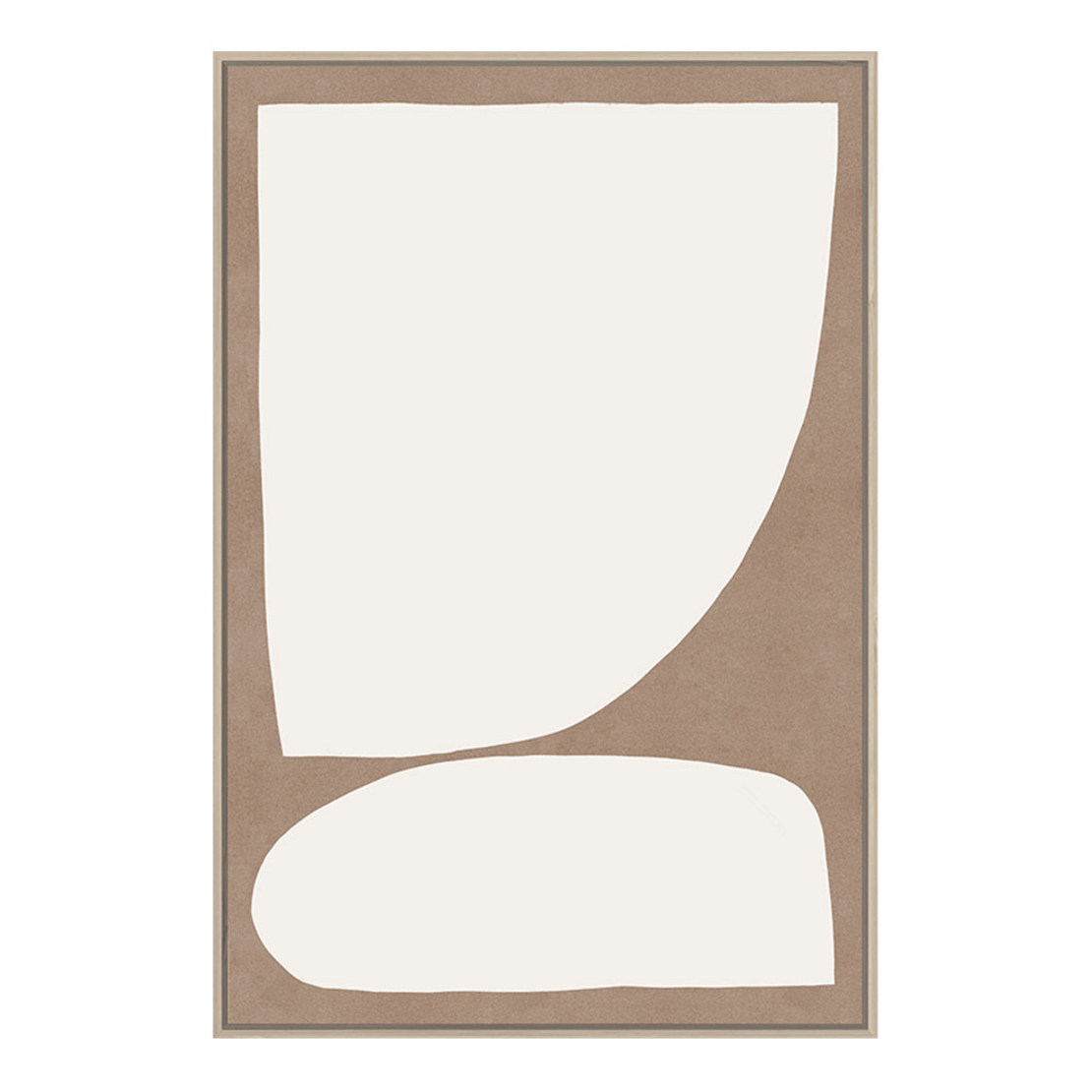 ART BALANCE B PAINTING CANVAS BEIGE WOOD FRAME NAT