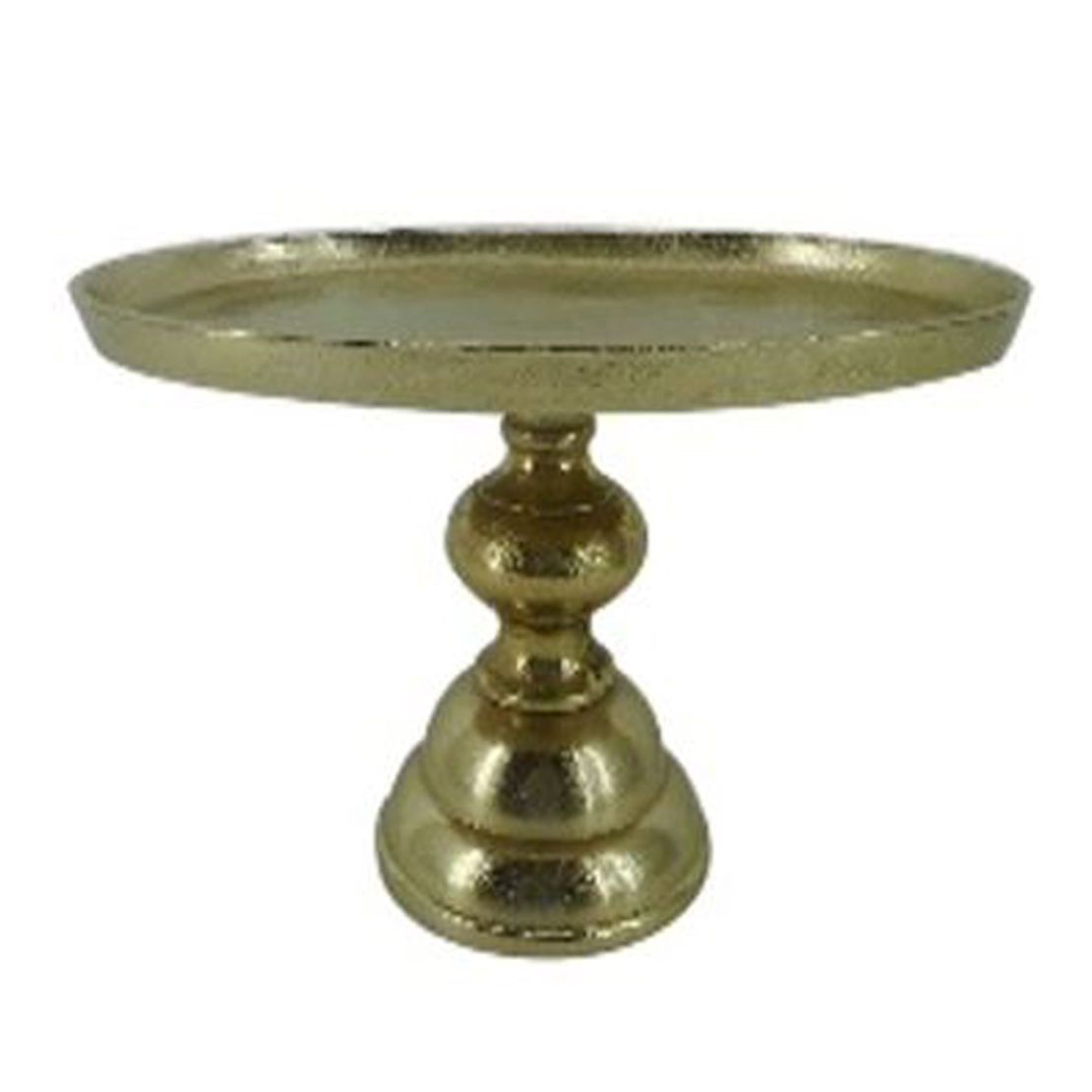 DAZZLE TRAY ON FOOT ALUMINIUM GOLD 30x20xH19cm IN