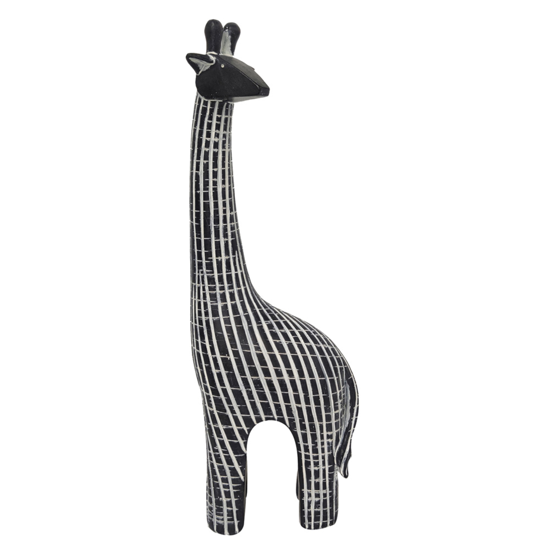 KAMILO 1 DECO GIRAFFE POLYRESIN BLACK WHITE 12x7xH