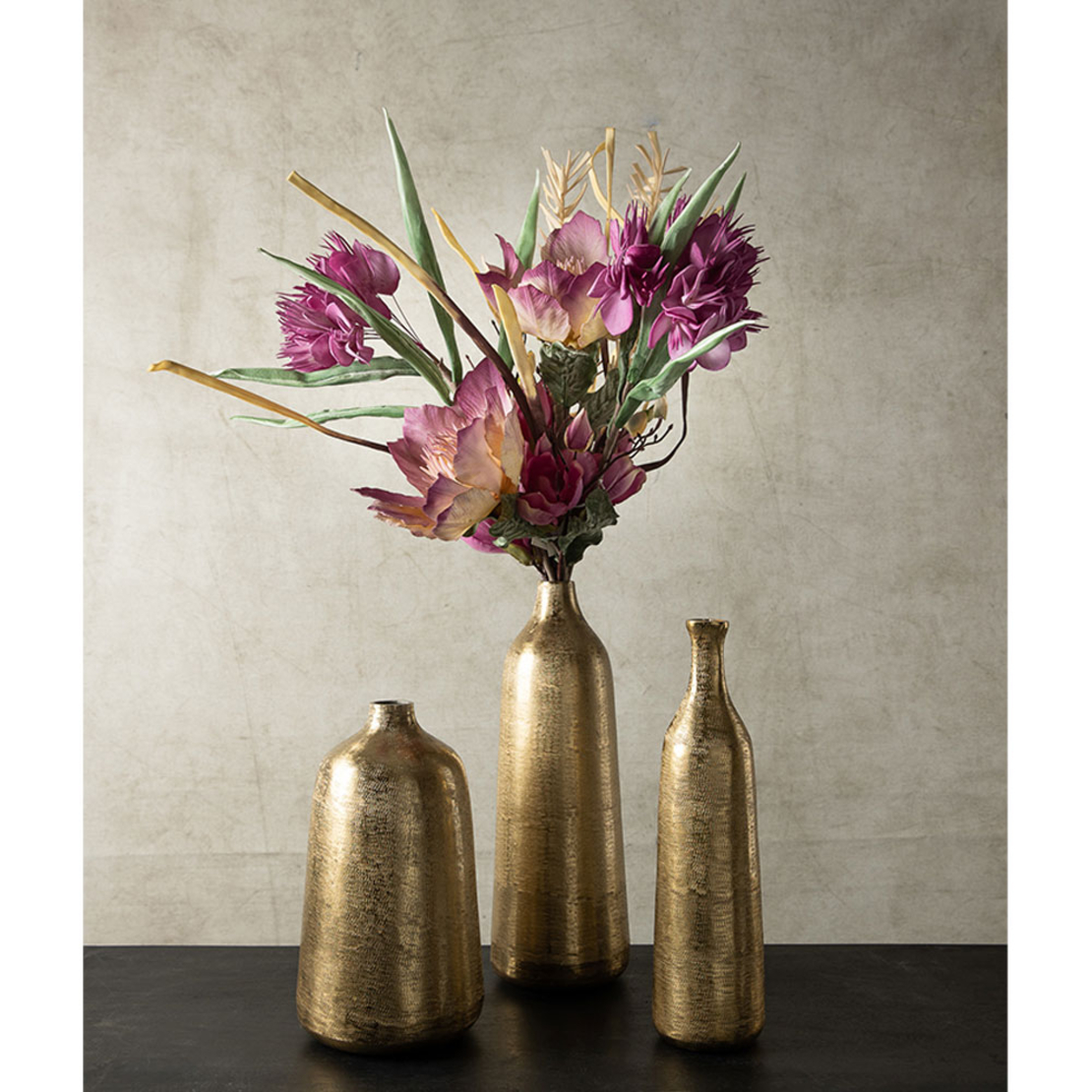 DAZZLE BOTTLE ALUMINIUM GOLD D13xH46cm IN