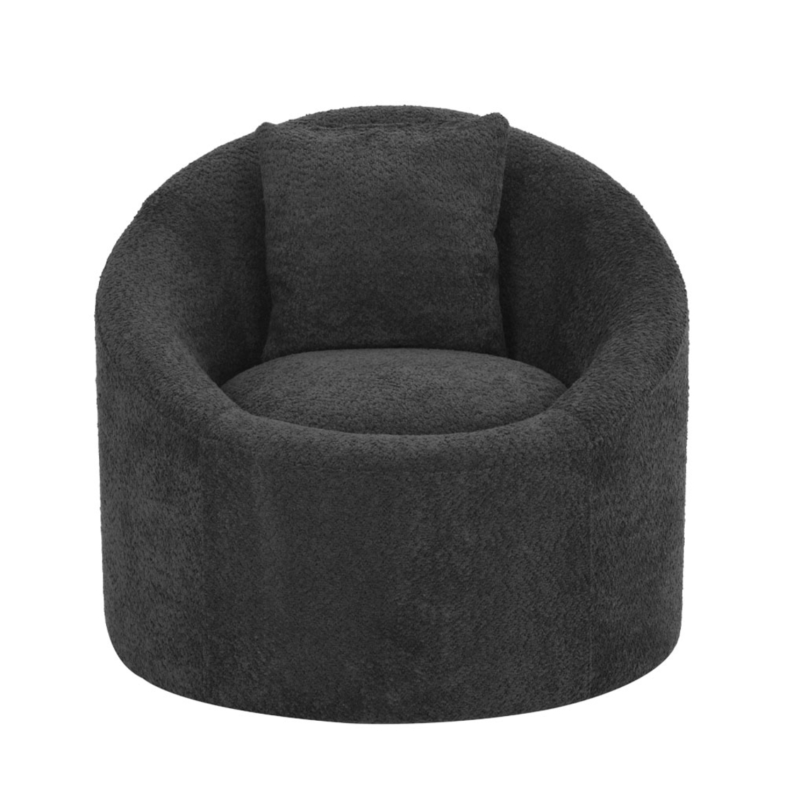 SOFTY ARMCHAIR SWIVEL FABRIC GREY DARK METAL E1 PRC