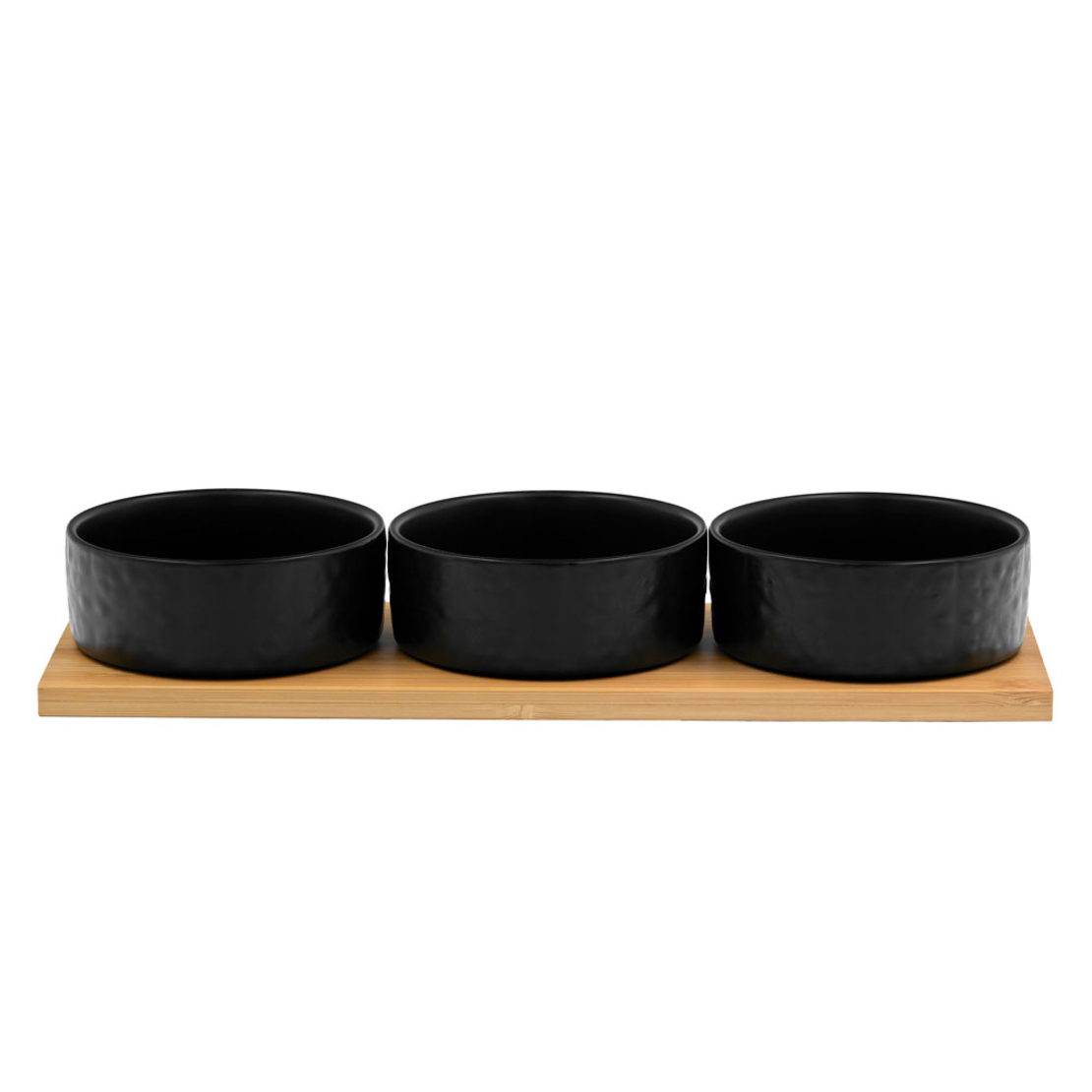 FLEURS BOWL SET 3PCS PORCELAIN BAMBOO BLACK NATURA