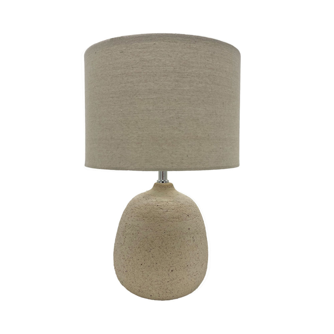 PIEDRA LAMP TABLE 18x18x42 CERAMIC BEIGE LINEN