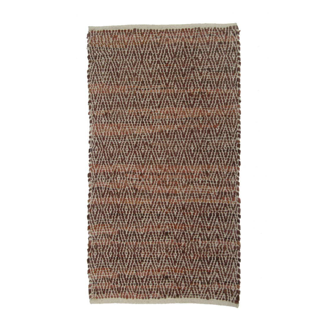 ROMBO CARPET LEATHER BROWN BEIGE 70x150cm IN