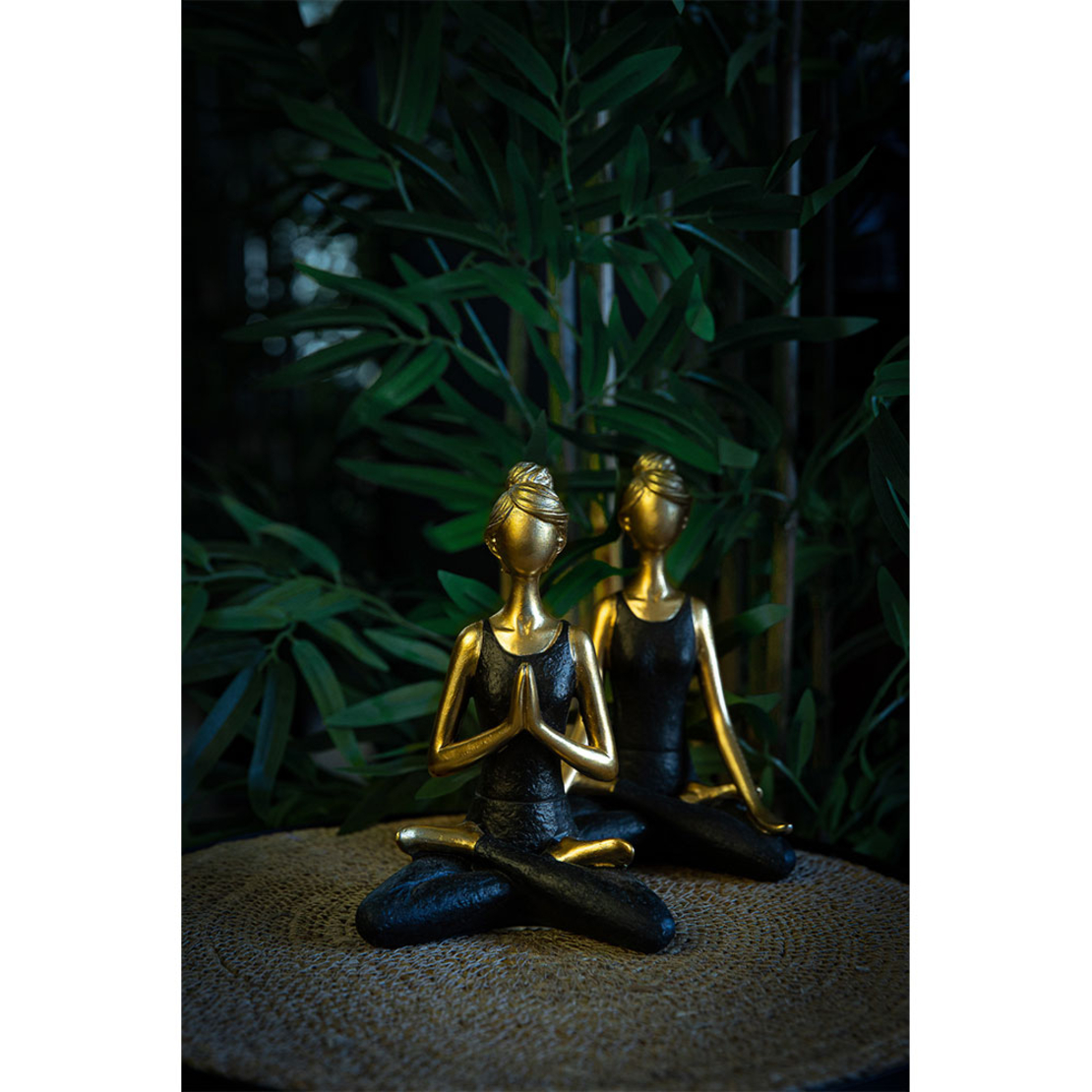 VASANTA 2 DECO FIGURE POLYRESIN GOLD BLACK 13,5x9x