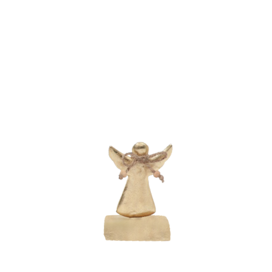 XMAS MISTLE ANGEL WOOD MANGO ALUMINIUM GOLD 8x5xH1