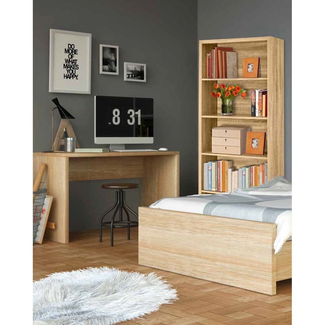 LINES DESK HONEYCOMB SONOMA CHIPBOARD WITH MELAMINE CARTA 100x59xH75cm E1 PRC