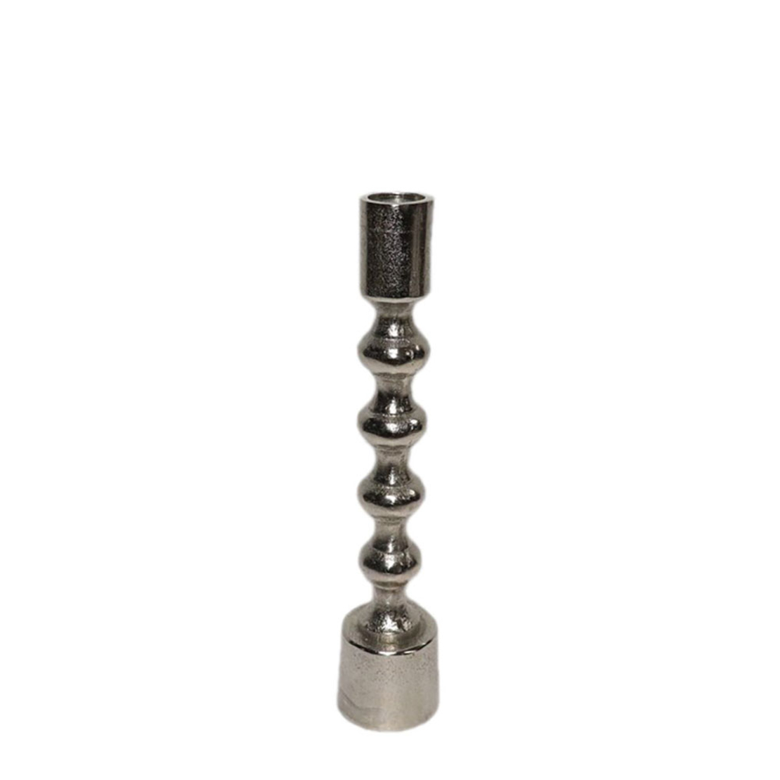 DOT CANDLE HOLDER ALUMINIUM SILVER D5xH24cm IN