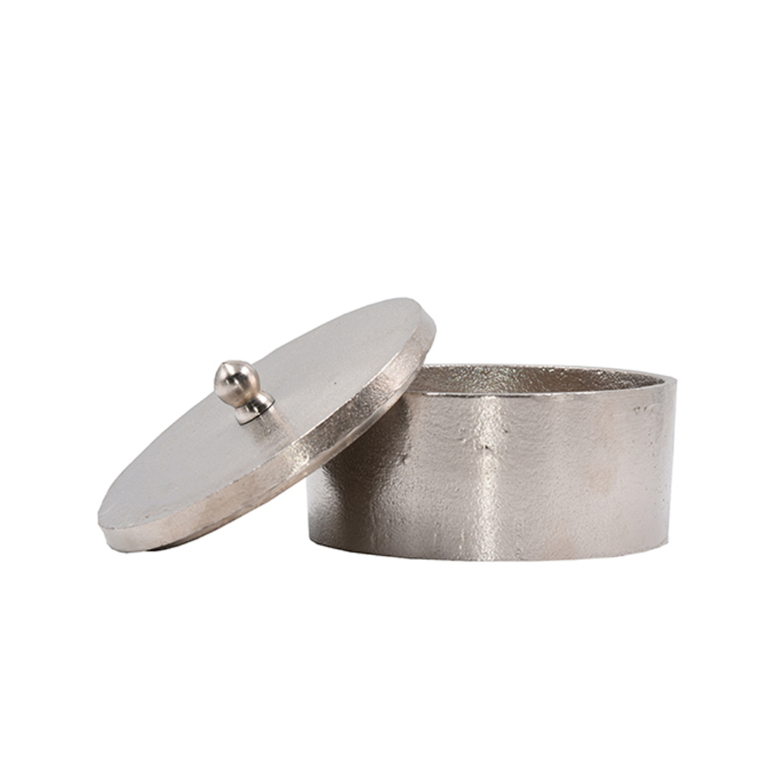 BOITE BOX WITH LID ALUMINIUM SILVER 14x14xH10cm IN