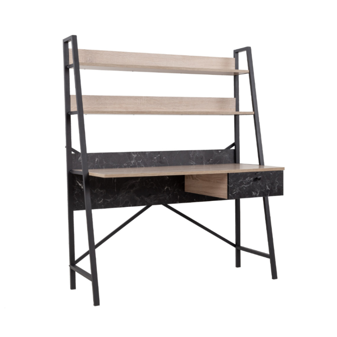ATRIUM DESK 1DRAWER MELAMINE SONOMA BLACK STONE 125x55xH150cm E1 TR