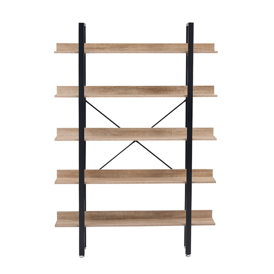 HORIZON BOOKCASE 5SHELVES CHIPBOARD WITH MELAMINE SONOMA BLACK 120x28xH170cm E1 PRC