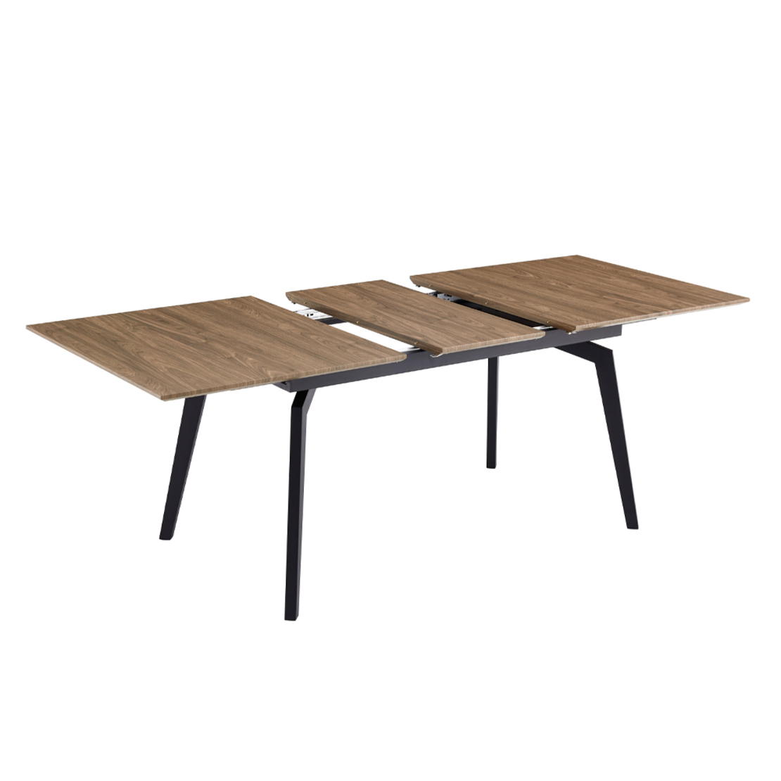 NOVEL TABLE EXTENDABLE MDF WITH PAPER VENEER WALNUT METAL BLACK E1 PRC