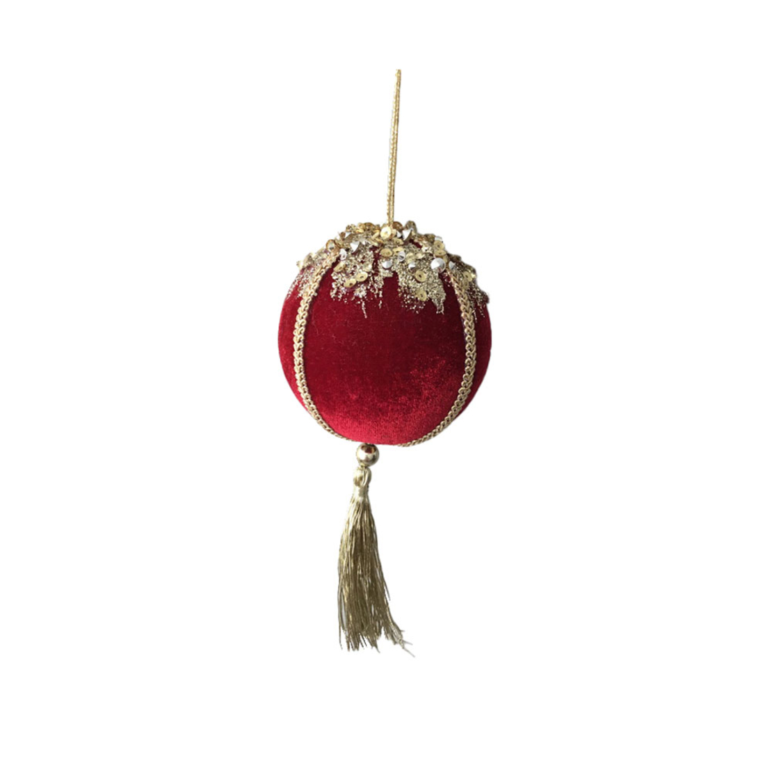 XMAS VELOUR C BALL RED PRC