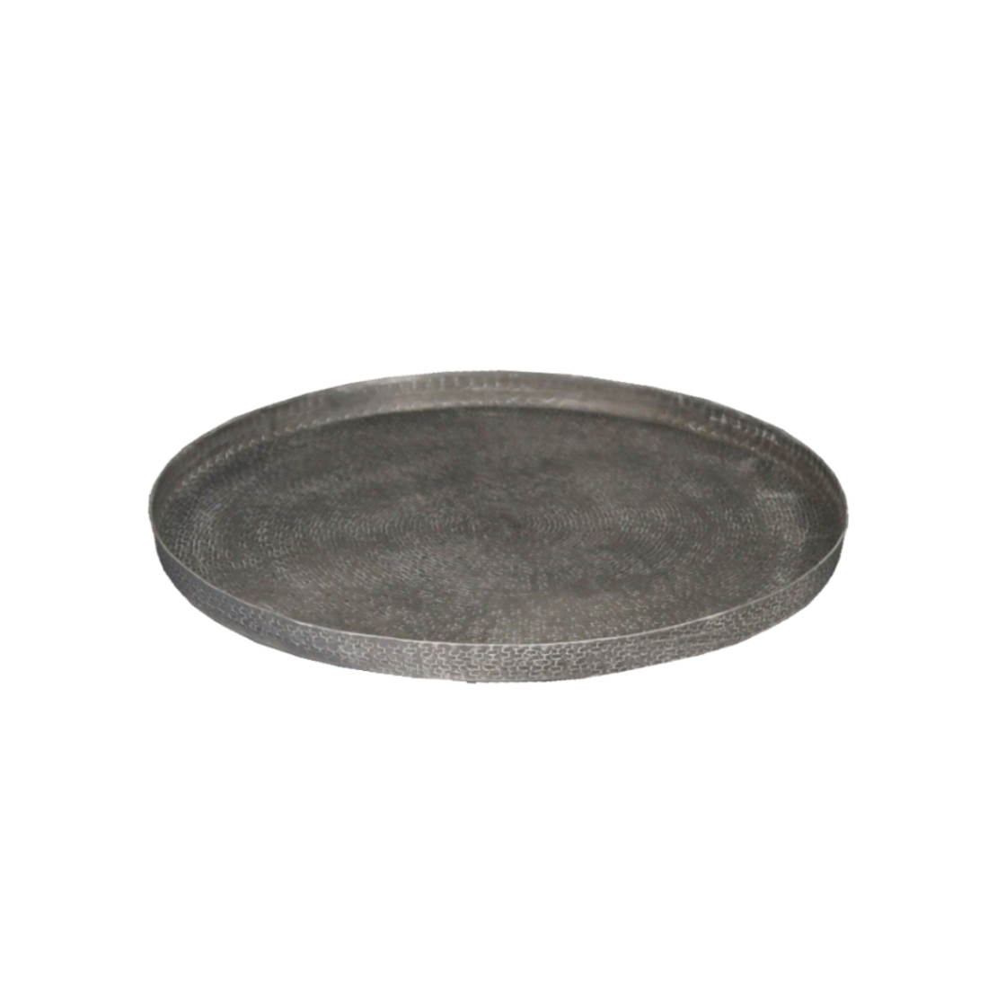 ANDROS ROUND 1 TRAY ALUMINIUM WHITE WASHED D30xH3c