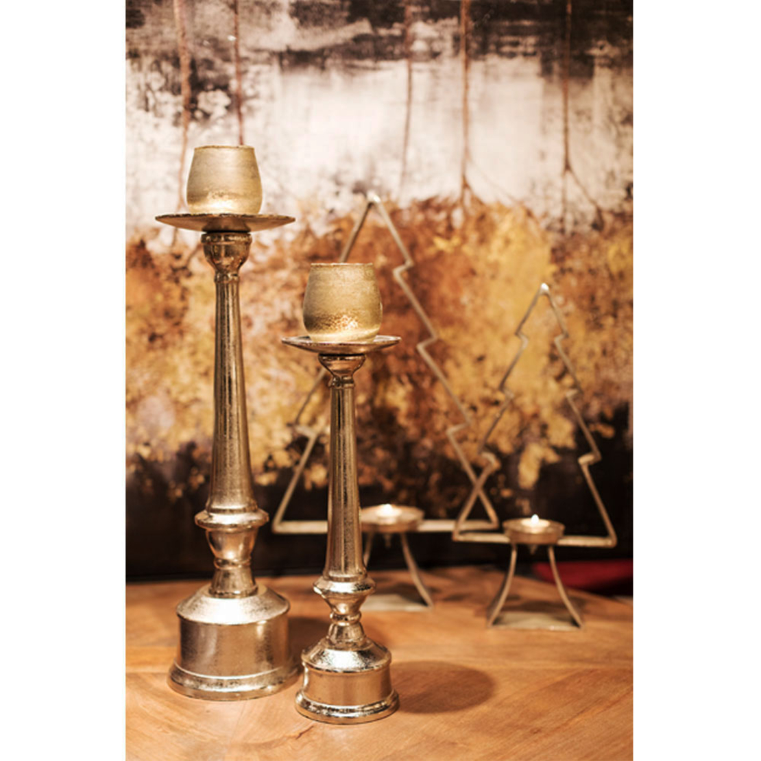 XMAS NOEL TREE ALUMINIUM SILVER 36x11xH66cm IN