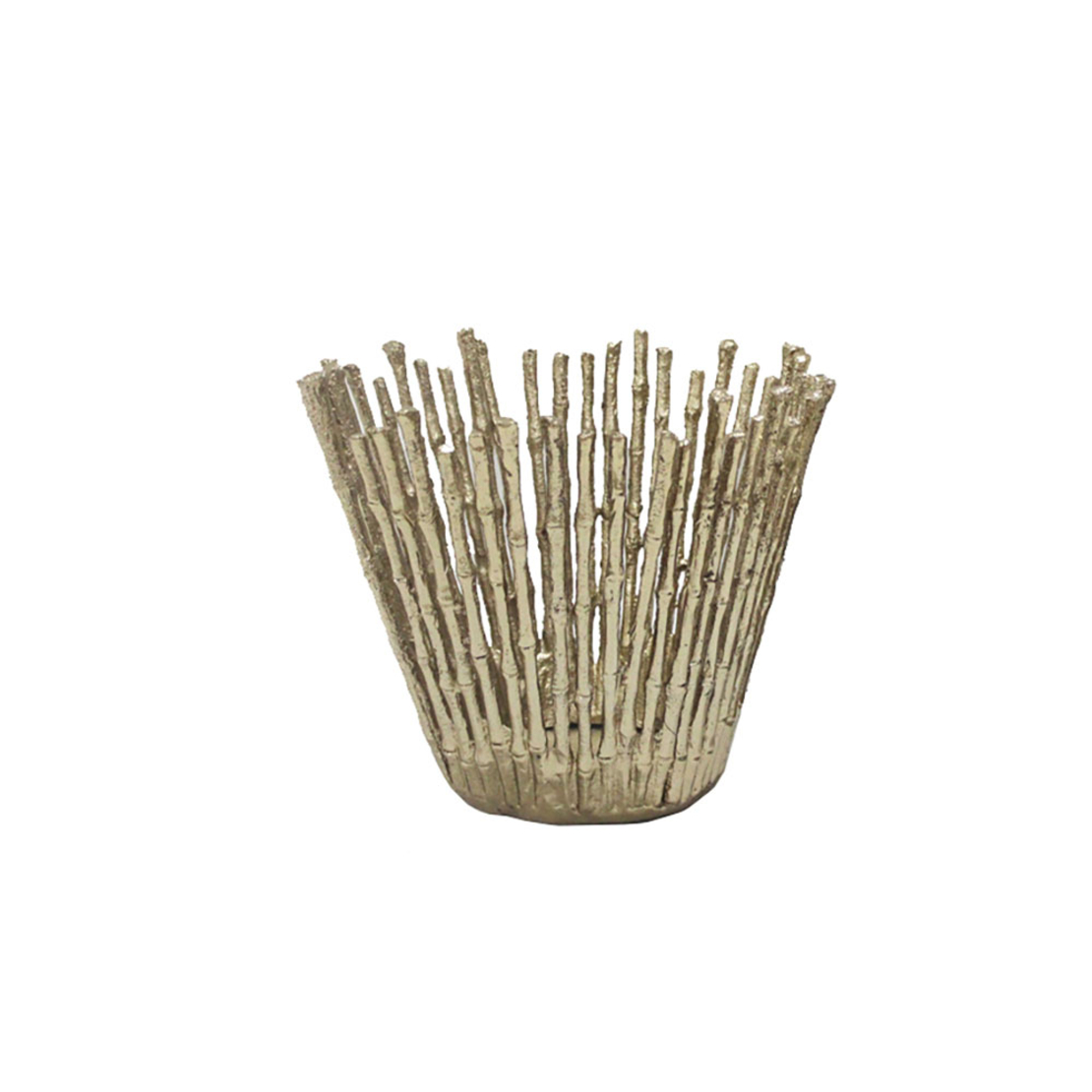REED 23,5 VASE ALUMINIUM GOLD D28xH23,5cm IN