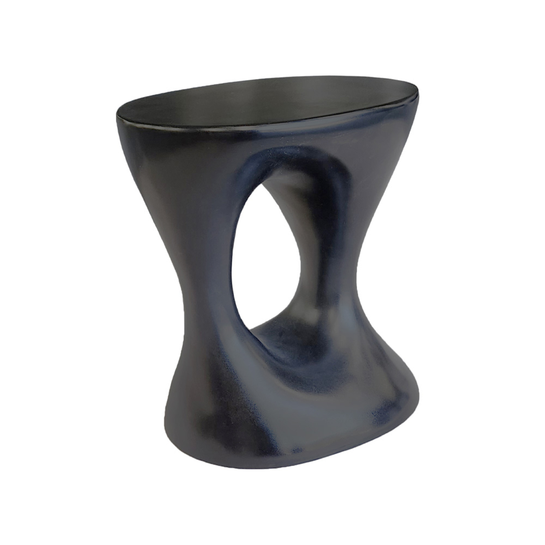 ABSTRACT SIDE TABLE CEMENT BLACK 39x33xH45cm VN