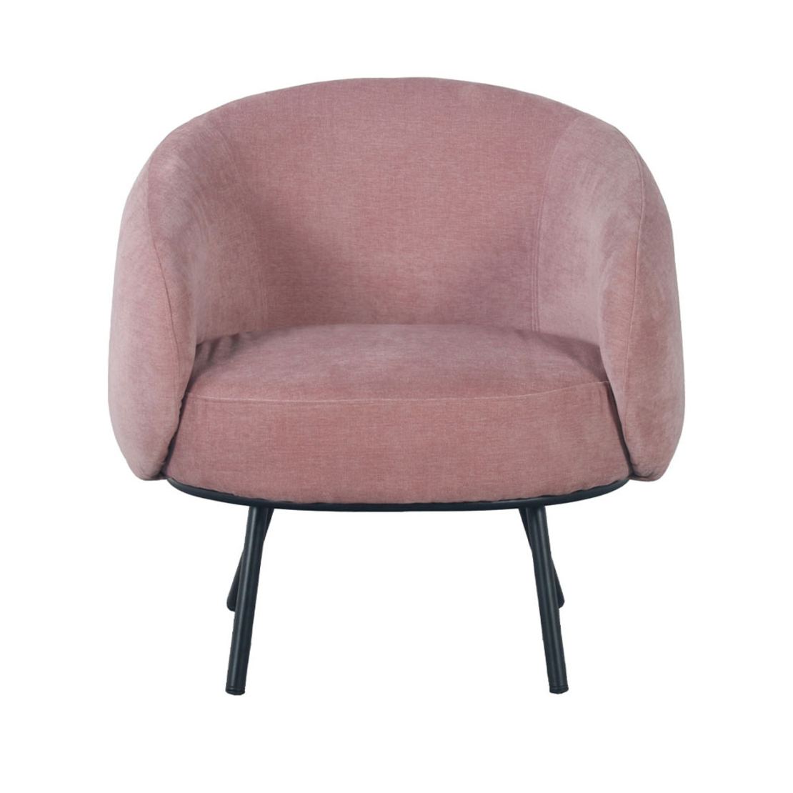 MALU ARMCHAIR FABRIC ENGLISH PINK METAL BLACK E1 PRC