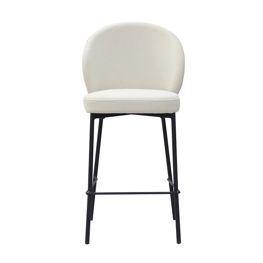 LUNE STOOL BAR FABRIC WHITE METAL BLACK PRC