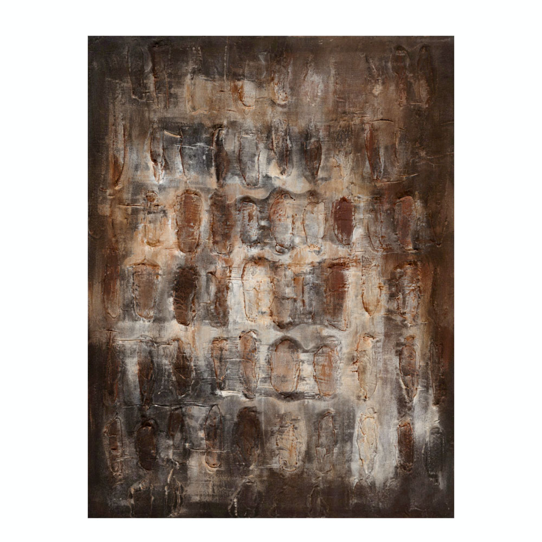TERRYN EARTH PAINTING DECORATIVE 90x120x4 CANVAS BROWN BEIGE GREY WOOD