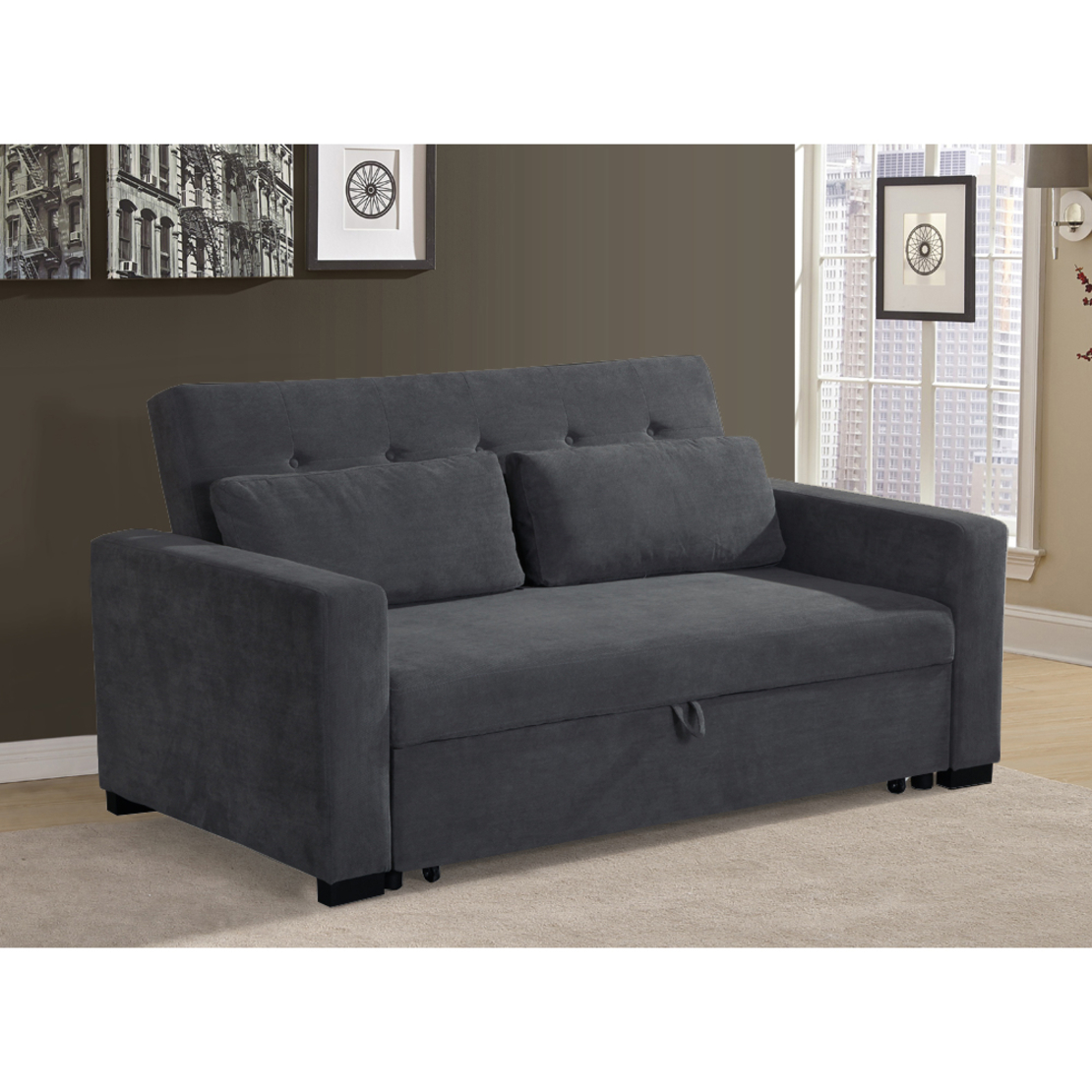 NUOVO SOFA BED 2SEAT FABRIC ANTHRACITE 24 E1 PRC
