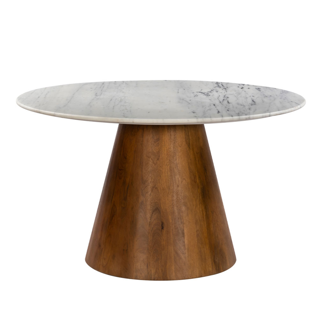 CESARE TABLE MARBLE WHITE WOOD MANGO WALNUT IN
