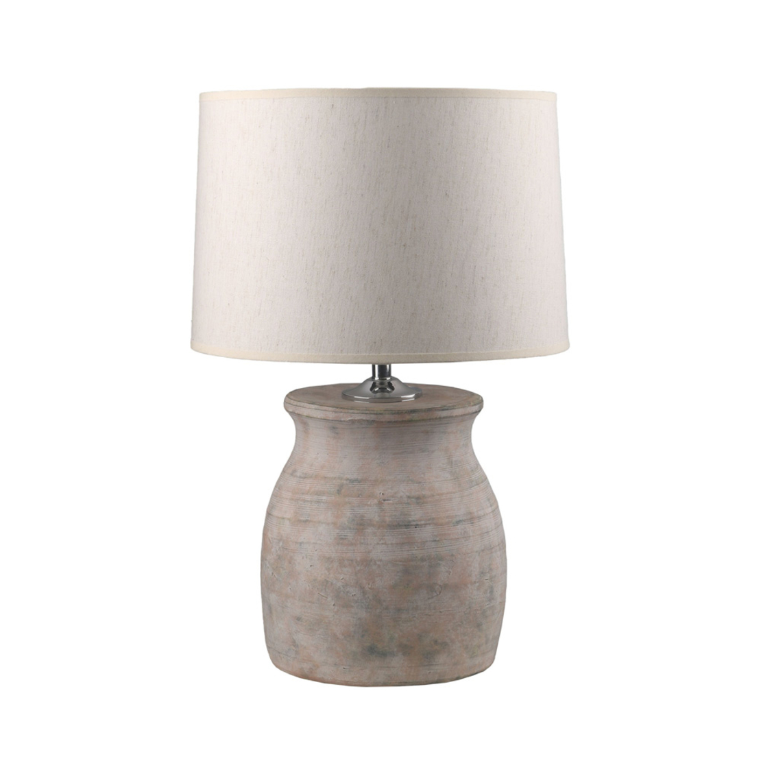 ILIDA LAMP TABLE 26x26x59 CERAMIC BEIGE GREY LINEN BEIGE